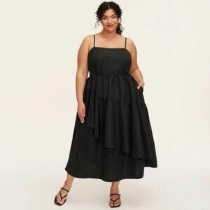 Kate Spade New York x Target Plus Size Black Midi Ruffle Dress NWOT Size 3x